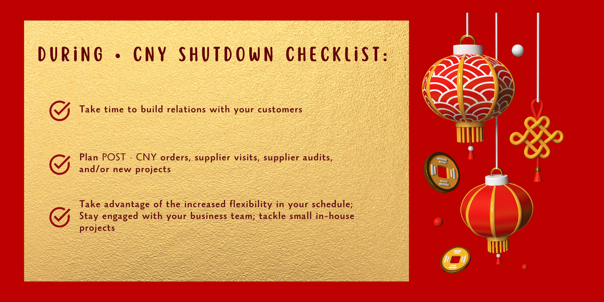 During_CNY Shutdown checklist